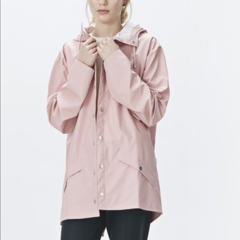 RAINS Baby Pink Rain Jacket S/M